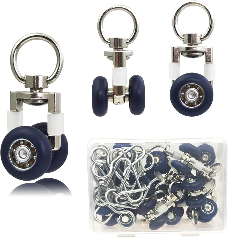 TSBSHum TSBS 15 Pack Ceiling Curtain Rollers, Sliding Track Gliders with Mute Wheel, Ideal for Ceiling, Wall, Room Divider, RV - Image 1